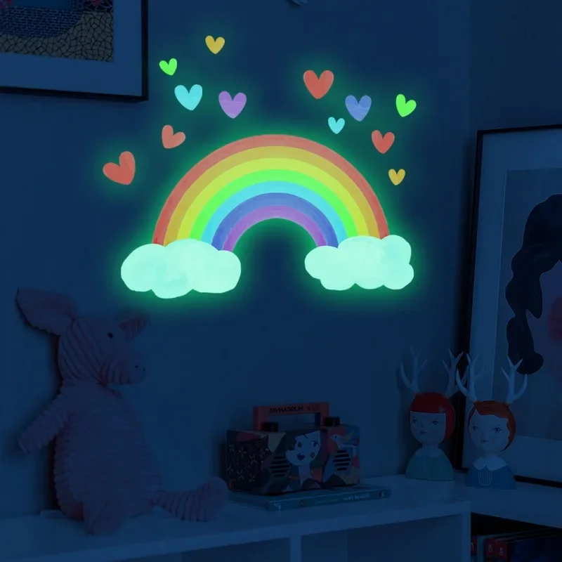 Luminous PVC Stickers for Baby Children Bedroom Decoration Cartoon Glowing In The Dark Wall Sticker Toys Luminous Switch Sticker