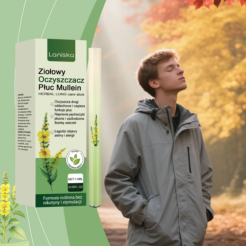 

Herbal Purifier Pen With Extracts Of Mullein Mints For Lung Cleansing Effortless On-the-Go Application For Adults Kids
