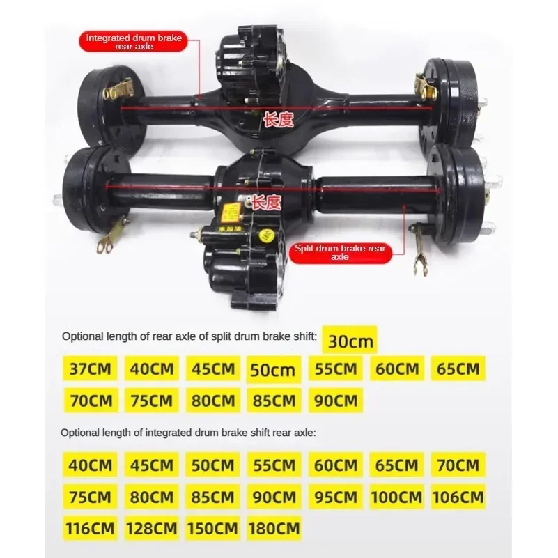 

Electric tricycle rear axle assembly integrated differential package split tooth power motor disc brake