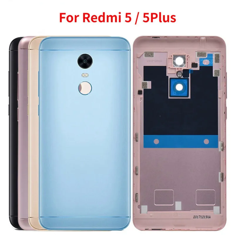 Cubierta trasera de batería para Xiaomi Redmi 5 Plus, carcasa de repuesto para puerta, con botón de volumen de encendido, para Xiaomi Redmi 5