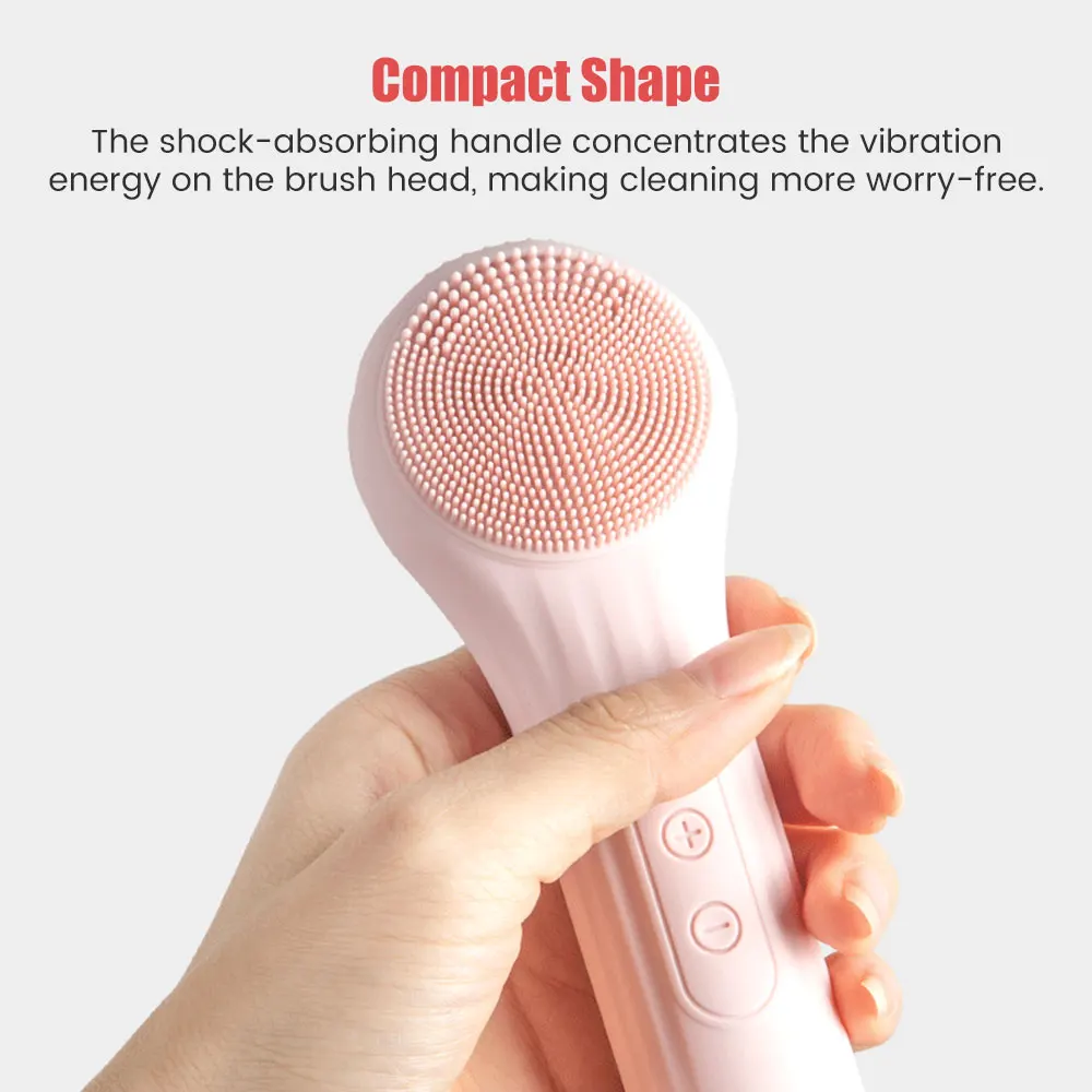 Electric Facial Cleansing Brush Ultrasonic Vibration Silicone Face Cleanser Deep Pores Washing Skin Blackhead Cleaning Massager