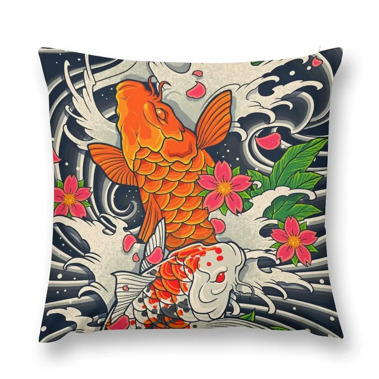 Koi Fish Pond Throw Pillow Christmas Throw Pillows Covers Cushion Child pillow