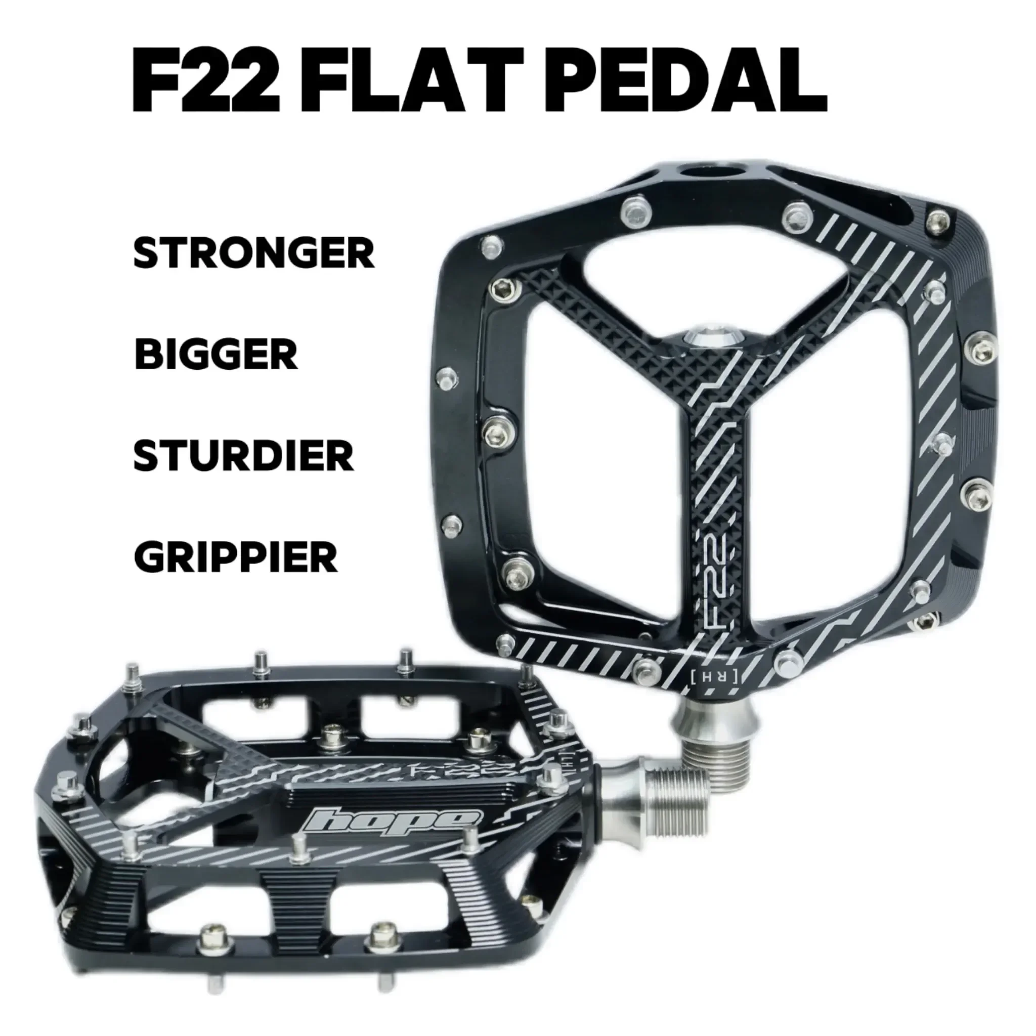 HOPE MTB F22 Bicycle pedals Mountain bike pedals, CNC flat pedals, speed reduction, Enduro AM climbing pedals