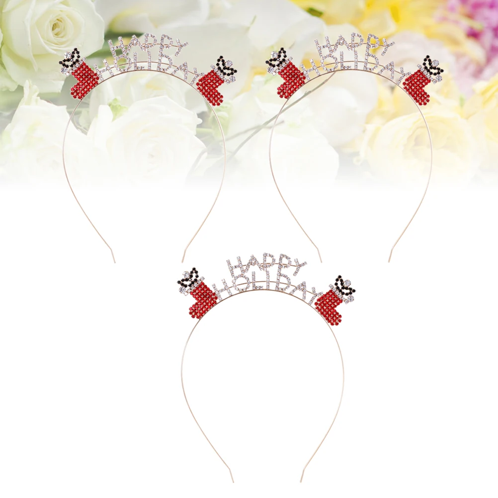 

3pcs Christmas Hair Accessories Cute Hoop Headb European Fashion Letter Hoops Kids Birthday Parties Holiday Christmas