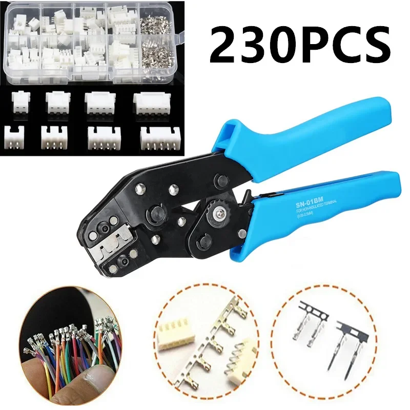 

230Pcs 2p 3p 4p 5p pin 2.54mm Pitch Terminal Kit / Housing / Pin Header JST Connector Wire Connectors Adaptor XH Kit SN-01BM