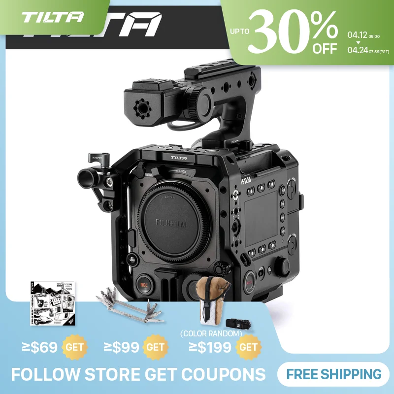 

Полная клетка для камеры TILTA для комплекта Fujifilm GFX ETERNA Pro с монтажным адаптером PL Монтажная пластина для боковых рычагов верхней ручки