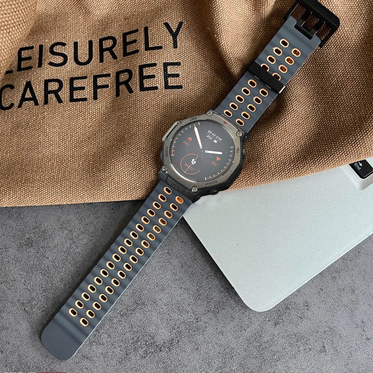 تنفس سيليكون الفرقة ل Huami Amazfit T-Rex 3 2 سوار المعصم الملونة البحرية حزام ل T-Rex/برو الرياضة حزام الساعات