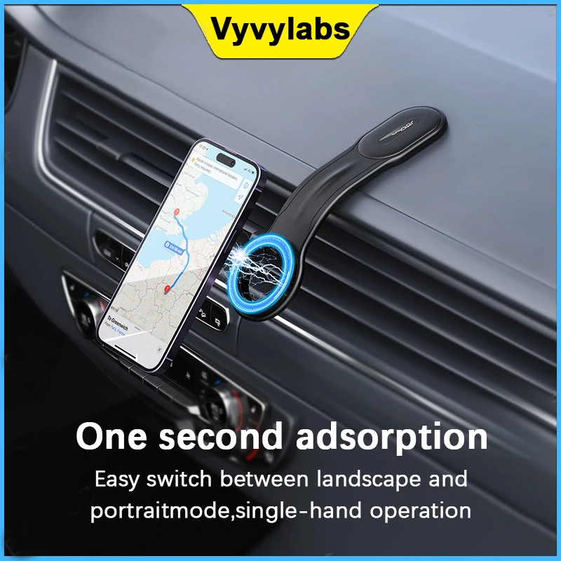 

VyVylabs Magnetic Holder Car Phone Holder Stand Foldable Telephone Support Mount for Iphone 12 13 14 15 Pro Max For Samsung S23