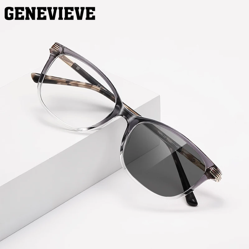 

GENEVIEVE New Fashion Personalized Cat Eye Design Photochromic Anti-blue Light Glasses Customizable Prescription LS217