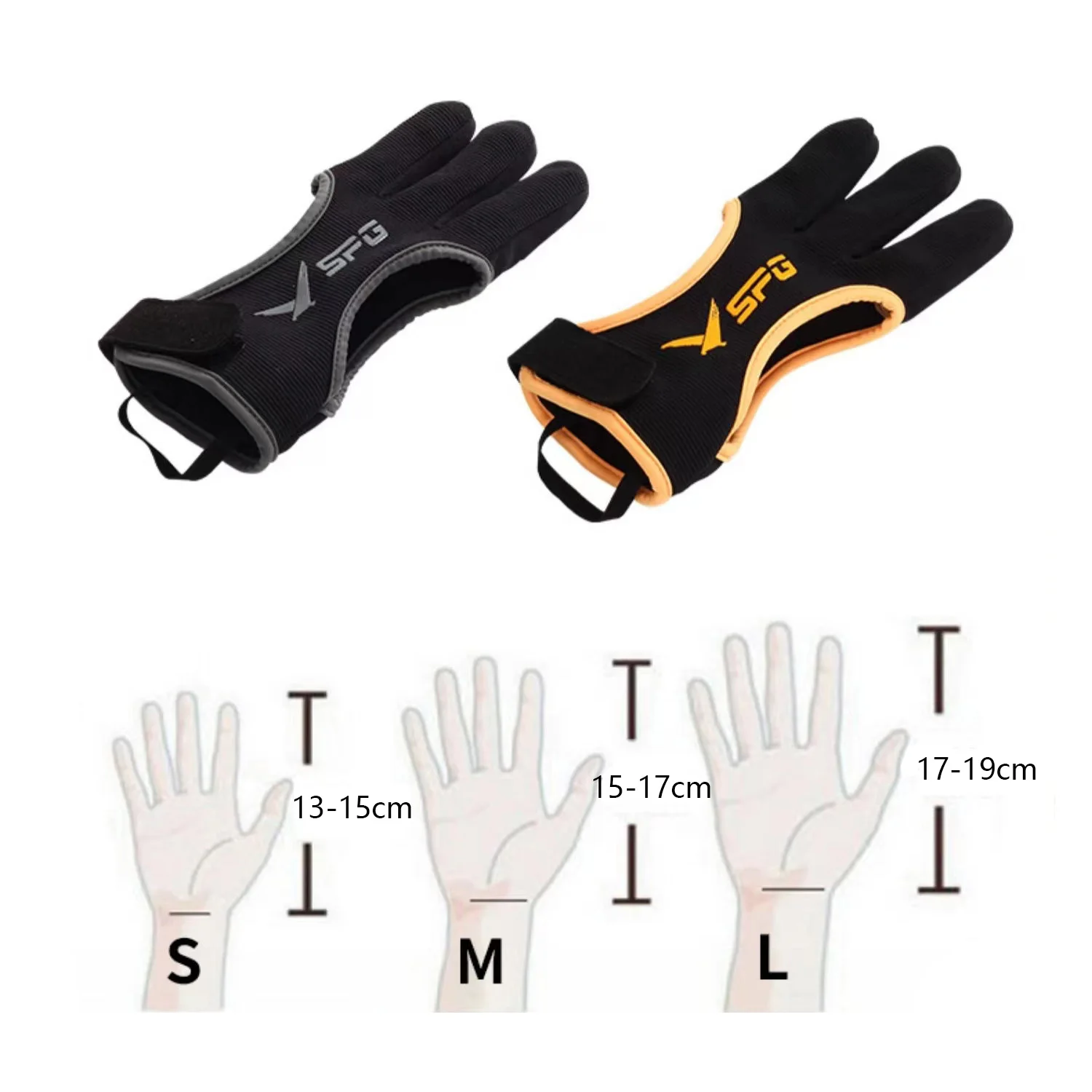 SPG 1pc Archery Three-finger Finger Gloves Thickened Fingertips Traditional Recurve Bow String Gloves