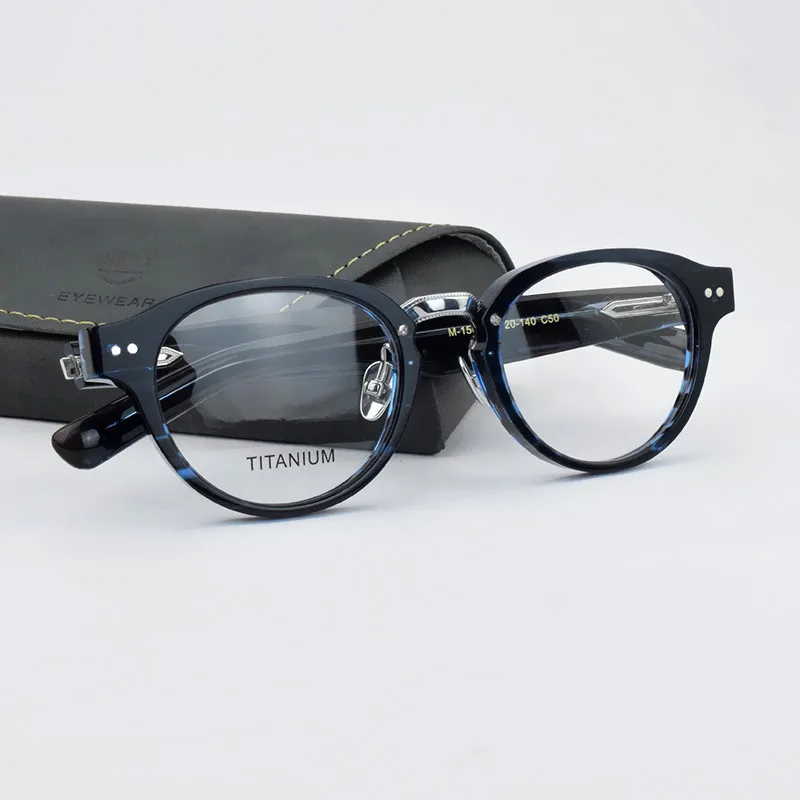 TAG Hezekiah High Quality Acetate Glasses Frames M150 Vintage Round Men Eyeglasses Frame Women Brand Eyewear Spectacles Goggles