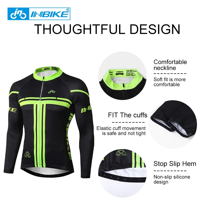 INBIKE Winter Cycling Jersey Set Long Sleeves Thermal Fleece Bicycle Cycling Clothing Men\'s MTB Roupa Ciclismo Masculino Hiking