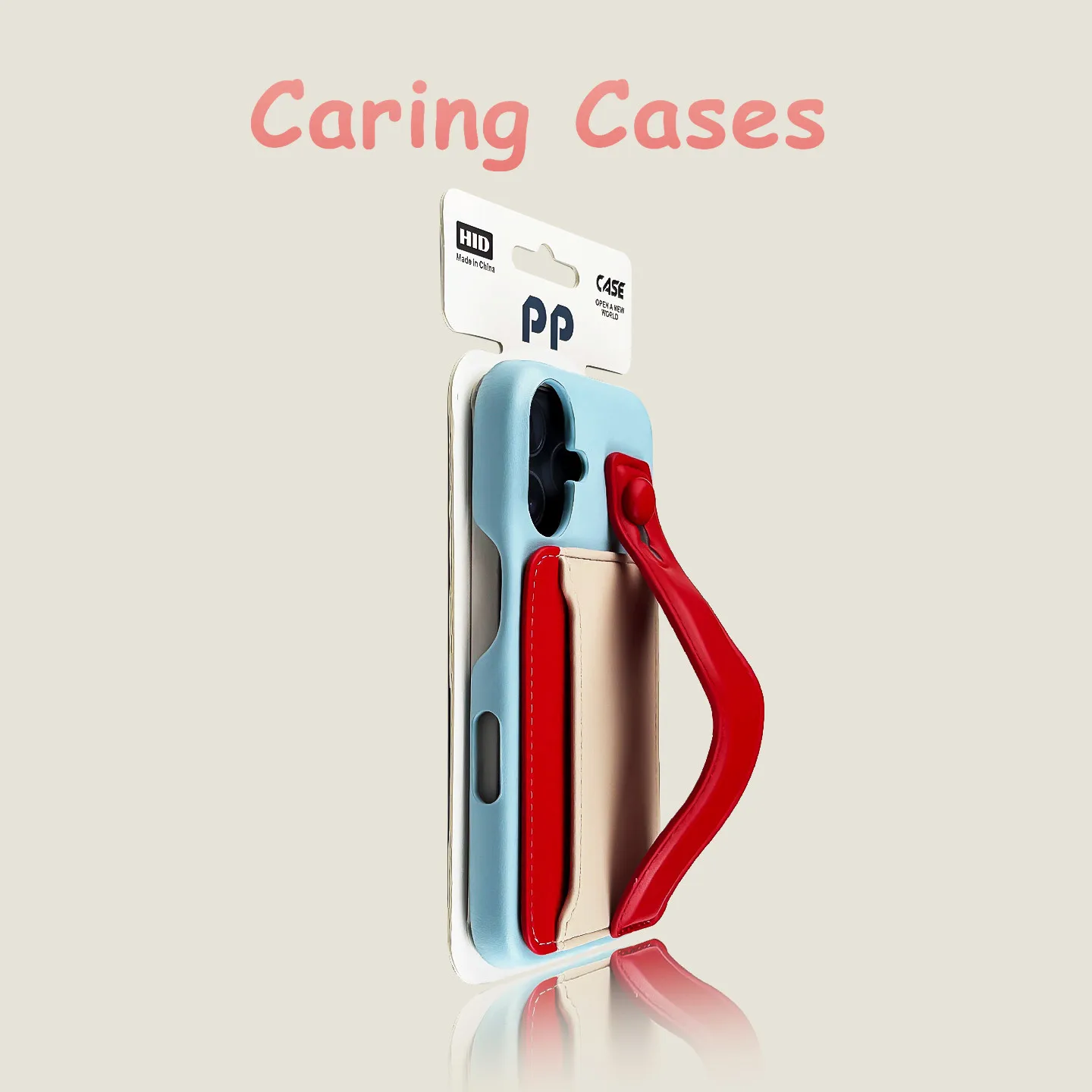 

Чехол для iPhone 17 Pro Max, синий корпус с красным ремешком на запястье, защитный дизайн, совместимый с iPhone 16, 15, 14, 13, 12, 11