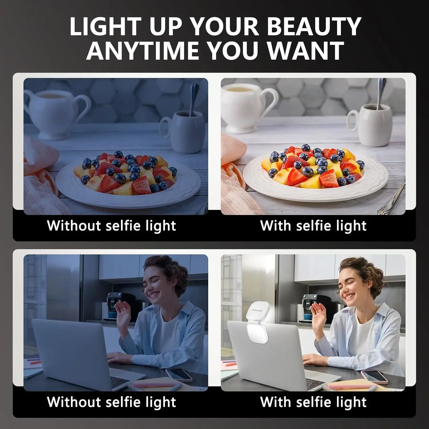 Magnetic Selfie Light 360° LED Ring Fill Light with Mirror for MagSafe iPhone Ideal for Selfies Vlog and Video Calls