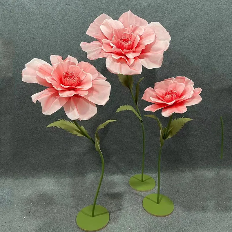 Wedding Props Foam Peony Artificial Big Flowers Wedding Road Lead Hibiscus Flower Stand Stage Party Backdrop Decor Window Layout