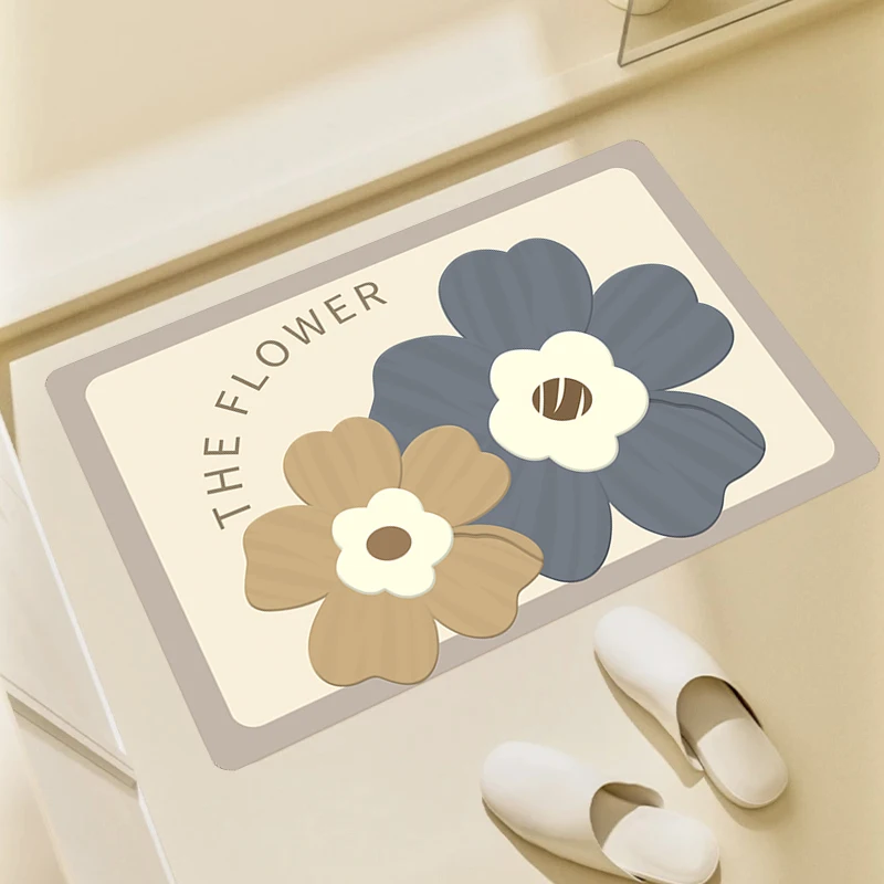 

Absorbent Silicon Dinosaur Bathroom Mat Toilet Entrance Anti-Slip Floor Carpet Home Decorative Rug Easy to Clean Natural Rubber