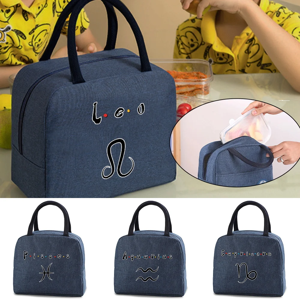 

Fresh Cooler Bags Portable Thermal Lunch Bags for Women Convenient Lunch Box Tote Constellation Print Dinner Food Bento Pouch