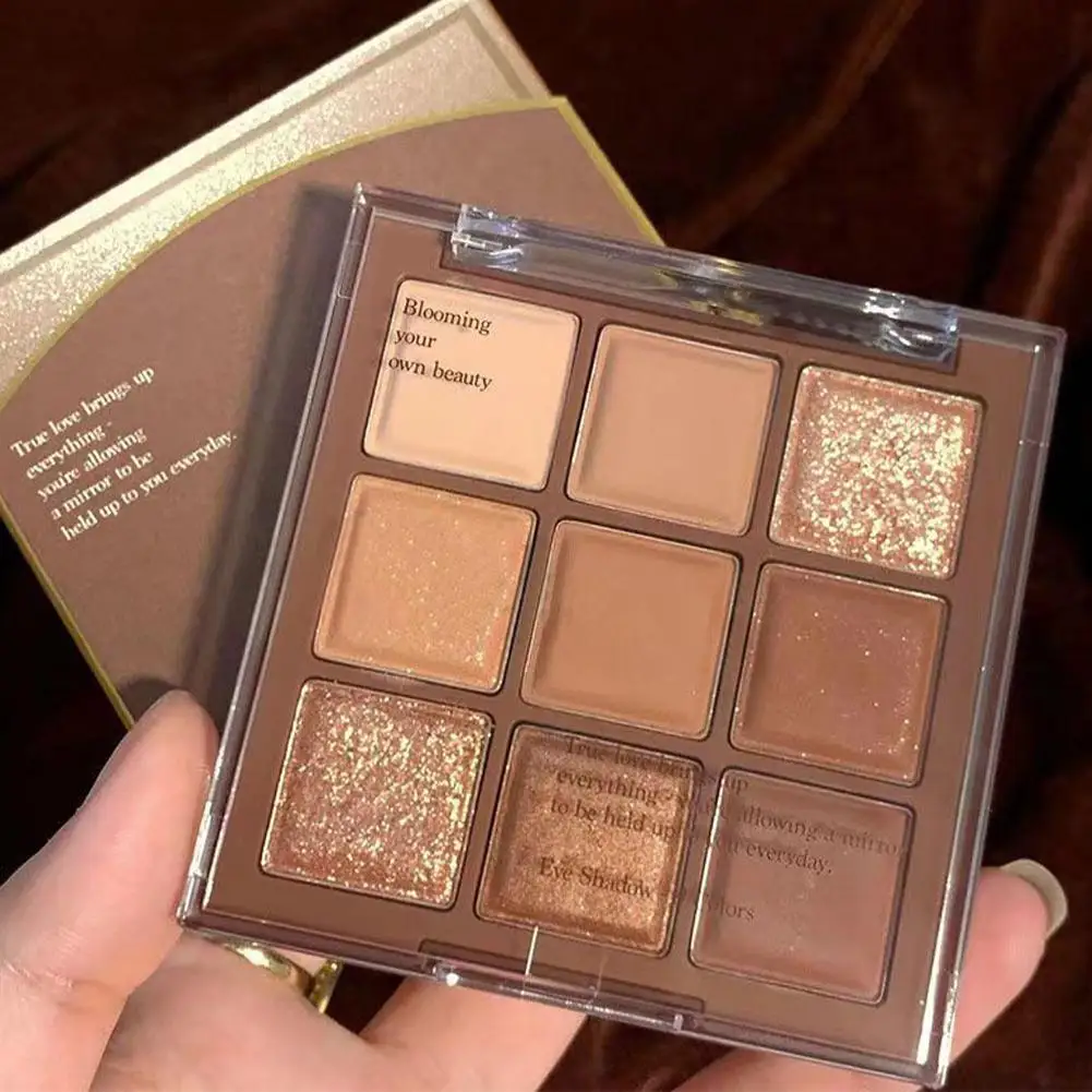 Negen Kleuren Oogschaduwpalet Chocolade Melkthee Oogschaduw Matte Oogschaduw Glitter Langdurige Waterdichte Oogschaduw Make-Up