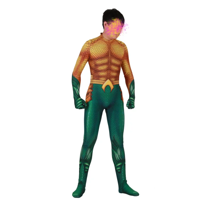 Aquaman Arthur Curry przebranie na karnawał świętych strój na imprezę Halloween Anime Zentai rajstopy