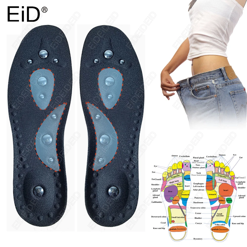 

1/2Pairs Magnetic Therapy Insoles for Women & Men EVA Acupressure Massage Sport Orthopedic Shoe Pads for Pain Relief & Wellness