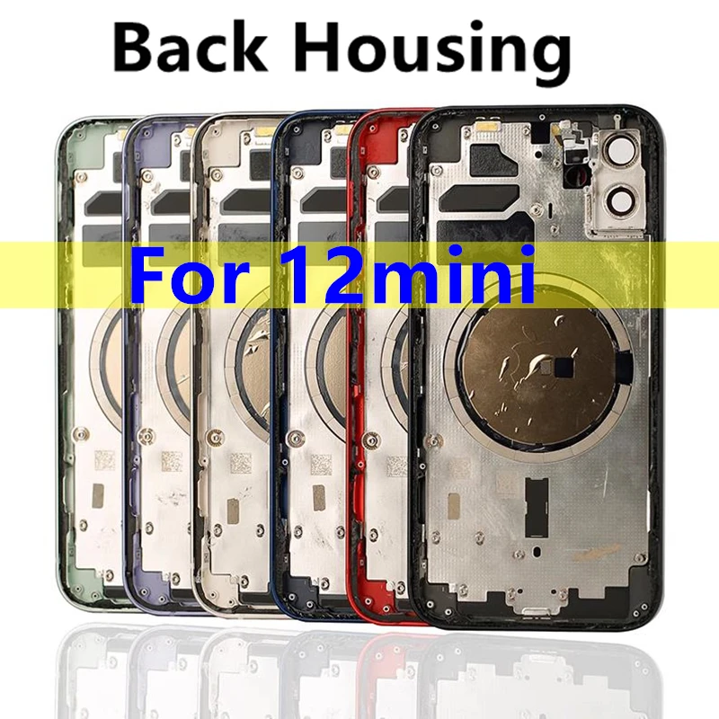 Back Full Housing For iPhone 12mini Battery Rear Door Cover Middle Frame Chassis Assembly Components Repair Parts Shell for iphone 11 100set battery adhesive strip sticker