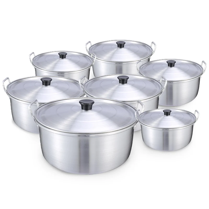 

28/30/32/34/36/38/40cm 7pcsHeavy Duty Aluminum Stock Pot Kitchen Nonstick Cooking Pot Set With Lid