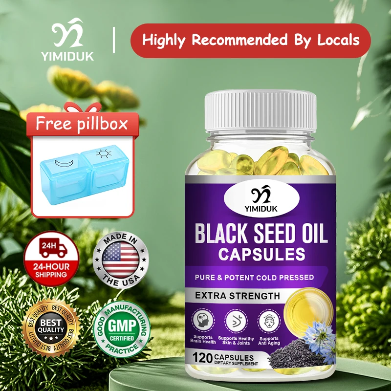 

Yimiduk Organic Black Seed Oil Capsules, Support Overall Wellness & Vitality, Joint & Brain Health & Immune System, Anti Aging
