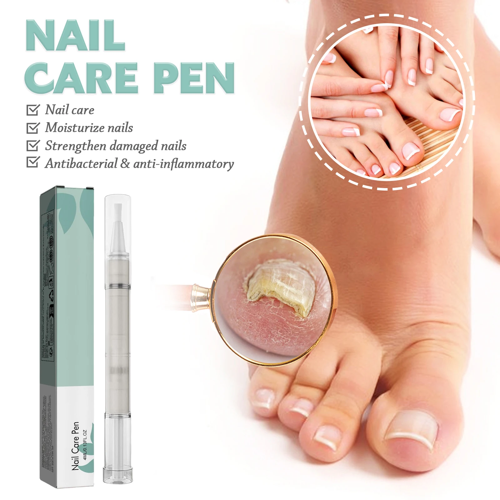 Nail Care Repair Pen, Cleansing & Brightening Nail Pen, Daily Care for Thickened Nails, Nourish & Restore Damaged Nail Surface