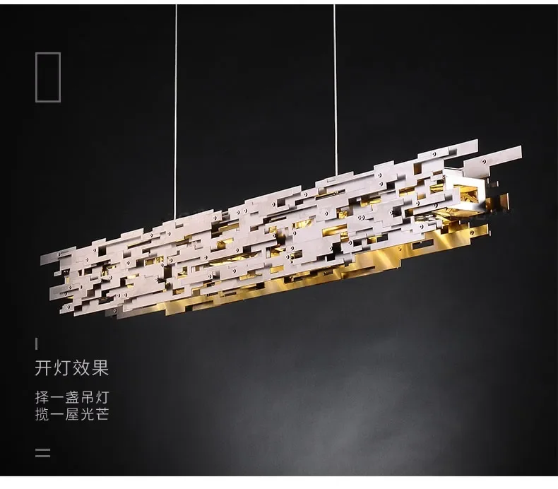 Postmodern LED Chandelier Dining Room Island Chrome