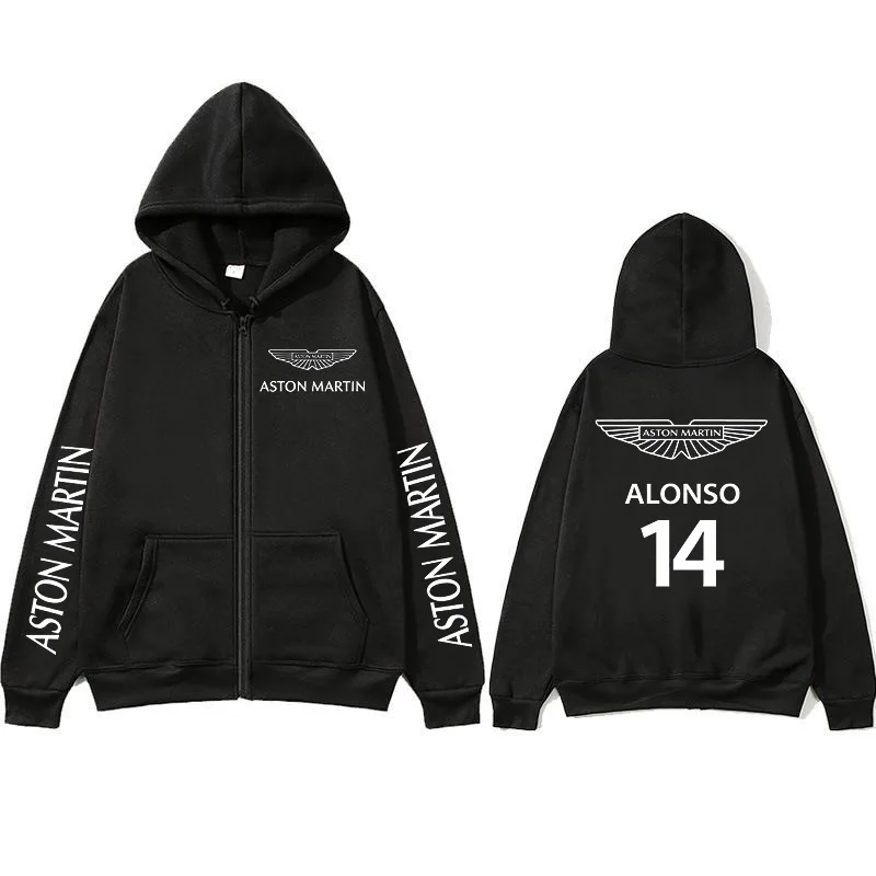 

New Aston Martin Motorcycle Hooded Sweatshirt Spring Man Printing Zipper Hoodie Outdoor Sports Loose Ventilate Lady Coat