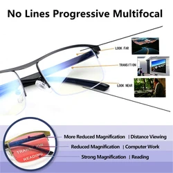 Automatic Adjustment Multifocal Reading Glasses Men Progressive Smart Anti Blue Ray Computer Eyewear Women Prescription Glasses