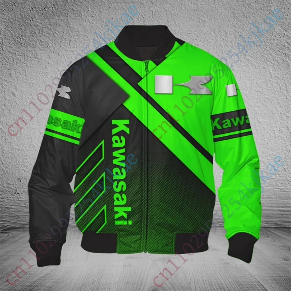 

Kawasaki Jackets Men's Clothing Winter Harajuku Baseball Uniform Thick Lightweight Bomber Jacket Hip Hop Streetwear parkas Coat