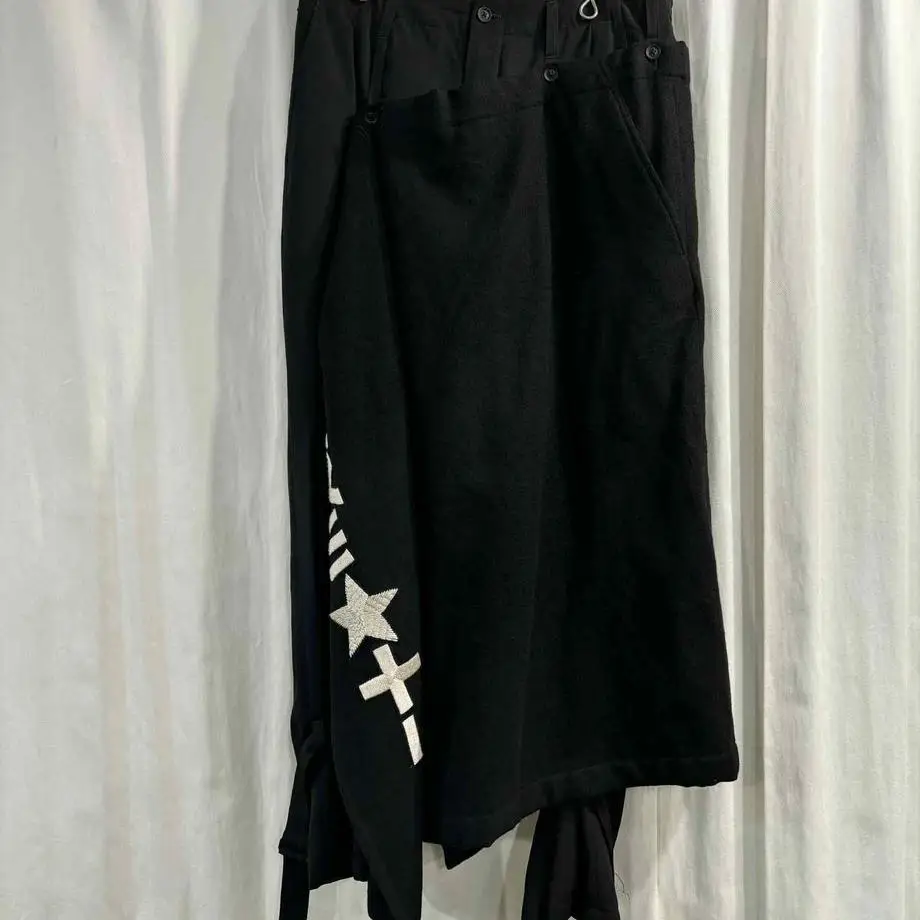 

TOP-YAMAMOTO ® Black Printed Wide Leg Pants for Women with Elastic Waist, Comfortable and Stylish, Perfect for Daily Wear, Japan