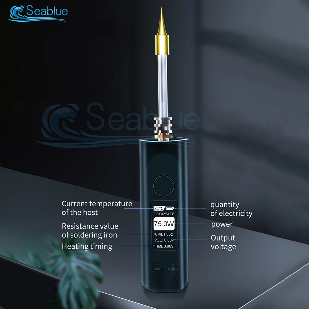 Portable Soldering Iron Kit 75W with Ceramic Heater Soldering Tool Fast Heating with Soldering Iron Tip and Wire Repair Tool