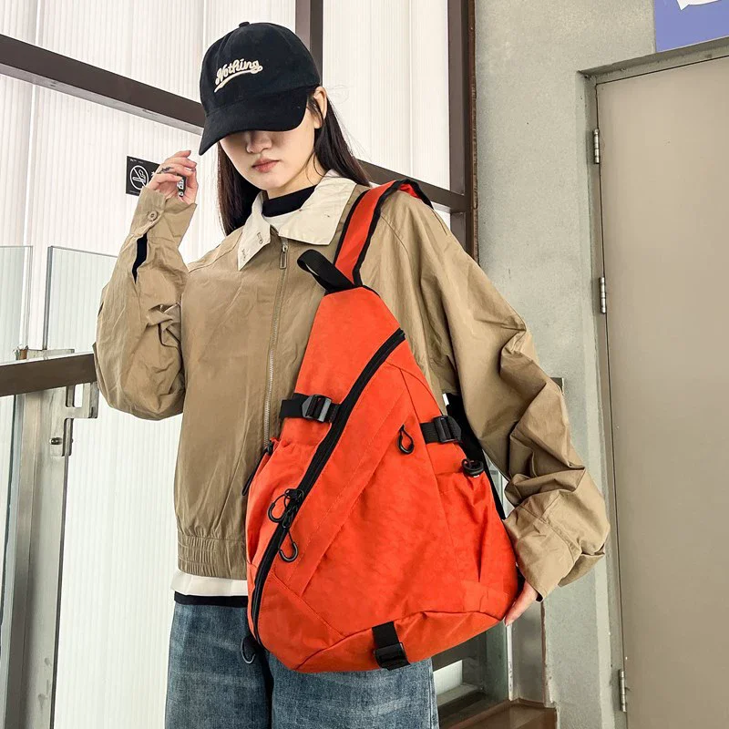 Solid Color Men's Chest Bag Multiple Pockets Multifunctional Oxford Cloth Shoulder bags Adjustable Shoulder Large Capacity сумка