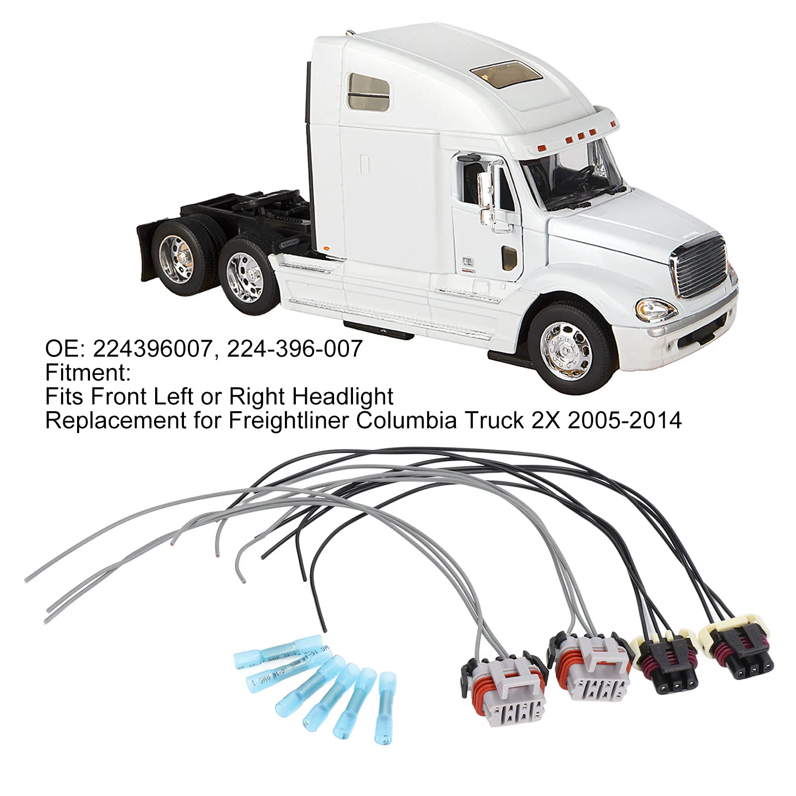 

Headlight Turn Signal Wiring Harness OE 224396007 Replacement For Freightliner Columbia Truck 2005-2014