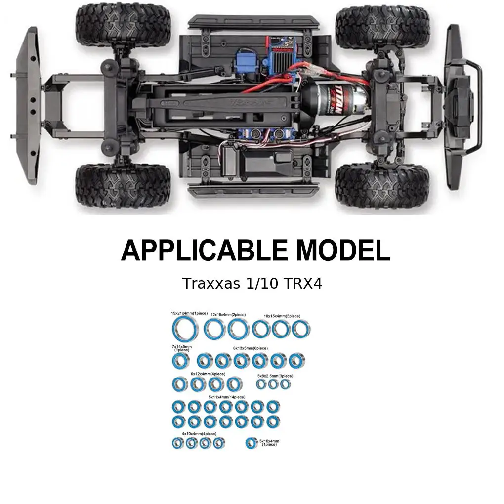 RCGOFOLLOW-rodamiento de bolas Premium para coche teledirigido, pieza de actualización para 1 10 Trx4 Crawler RC, accesorios de coche azul