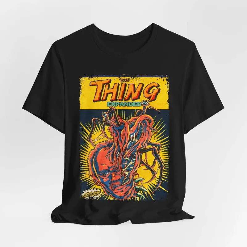 Monster Shape Movie Horror Pattern T-shirt: Retro Science Fiction Men's T-shirt Summer New Unisex T-shirt
