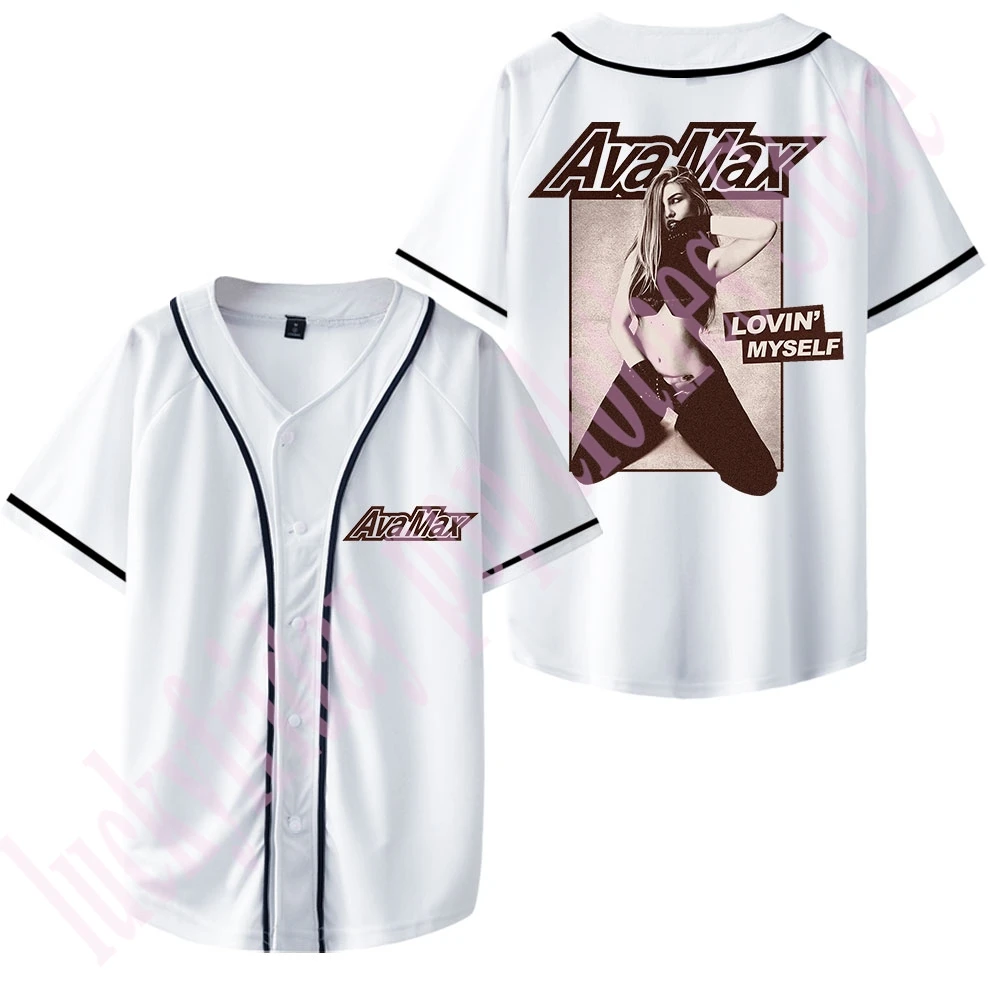 

Ava Max Baseball Jacket Lovin Myself Merch Jackets Unisex Fashion Casual Short Sleeve Clothing