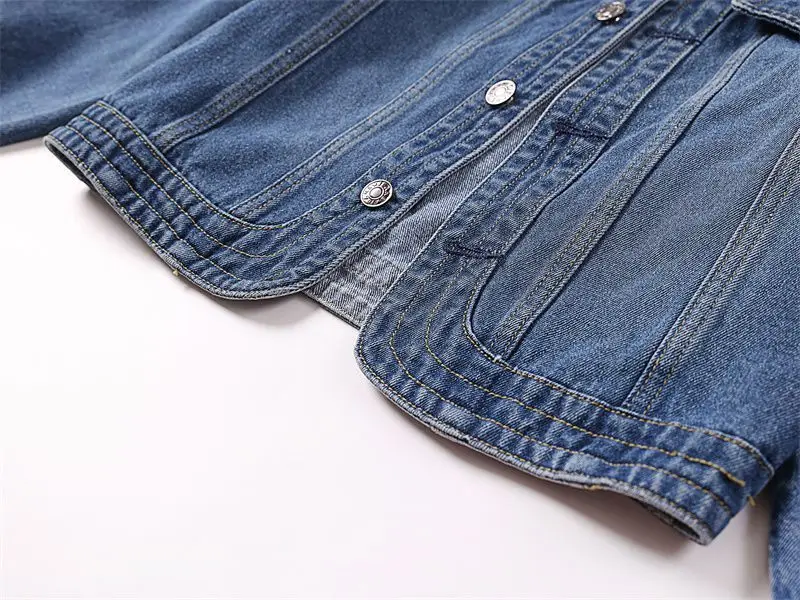 5XL New Quarter sleeved O neck Denim Jacket For women's Summer 2026 New Spring Short Loose Top Paired With Dress Cowboy Outwear 142 S5a03a5553fbe485c9af9e8b1a1a093cc6