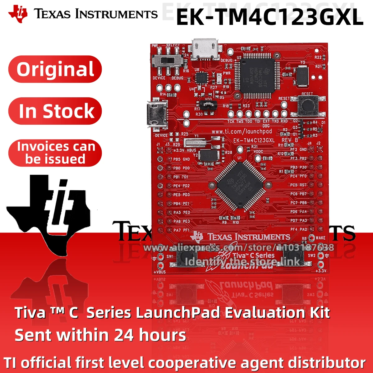 1PCS/LOT EK-TM4C123GXL Tiva C TM4C123GH6PM LaunchPad Brand New Original