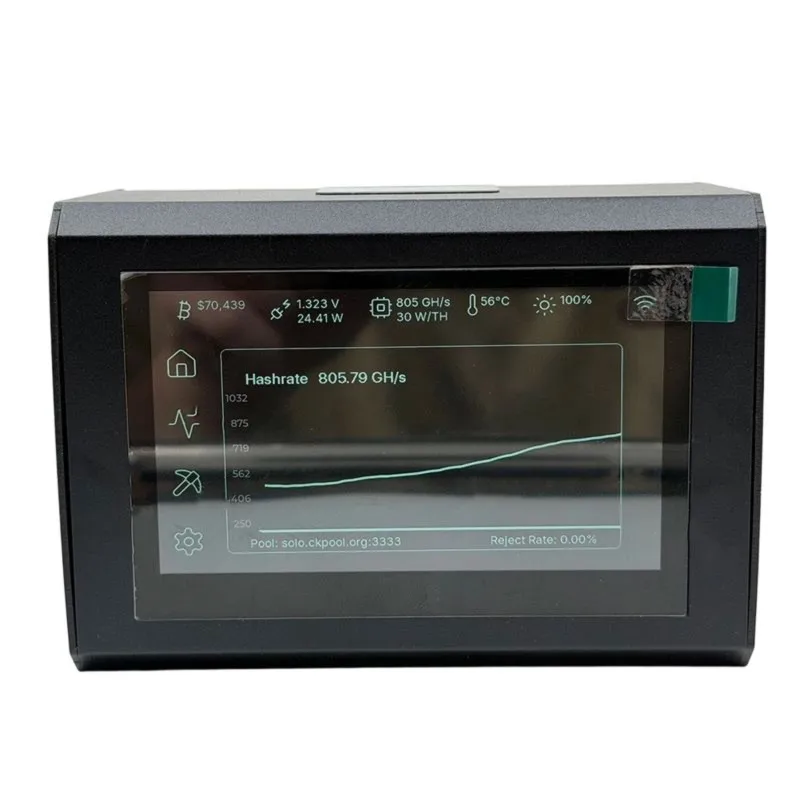Super Sale For Bitaxe Touch Miner 800GH/S-1000GH/S Hashrate ASIC Miner BM1368 BTC Solo Miner Open Source Silent Miner EU PLUG