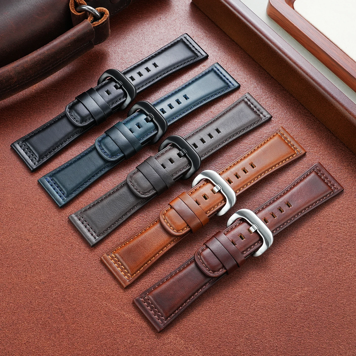 man watch accessories Suitable for seven Fridays genuine leather watch strap P2/PS1/M2/Q2 frosted brown cowhide bracelet 28mm