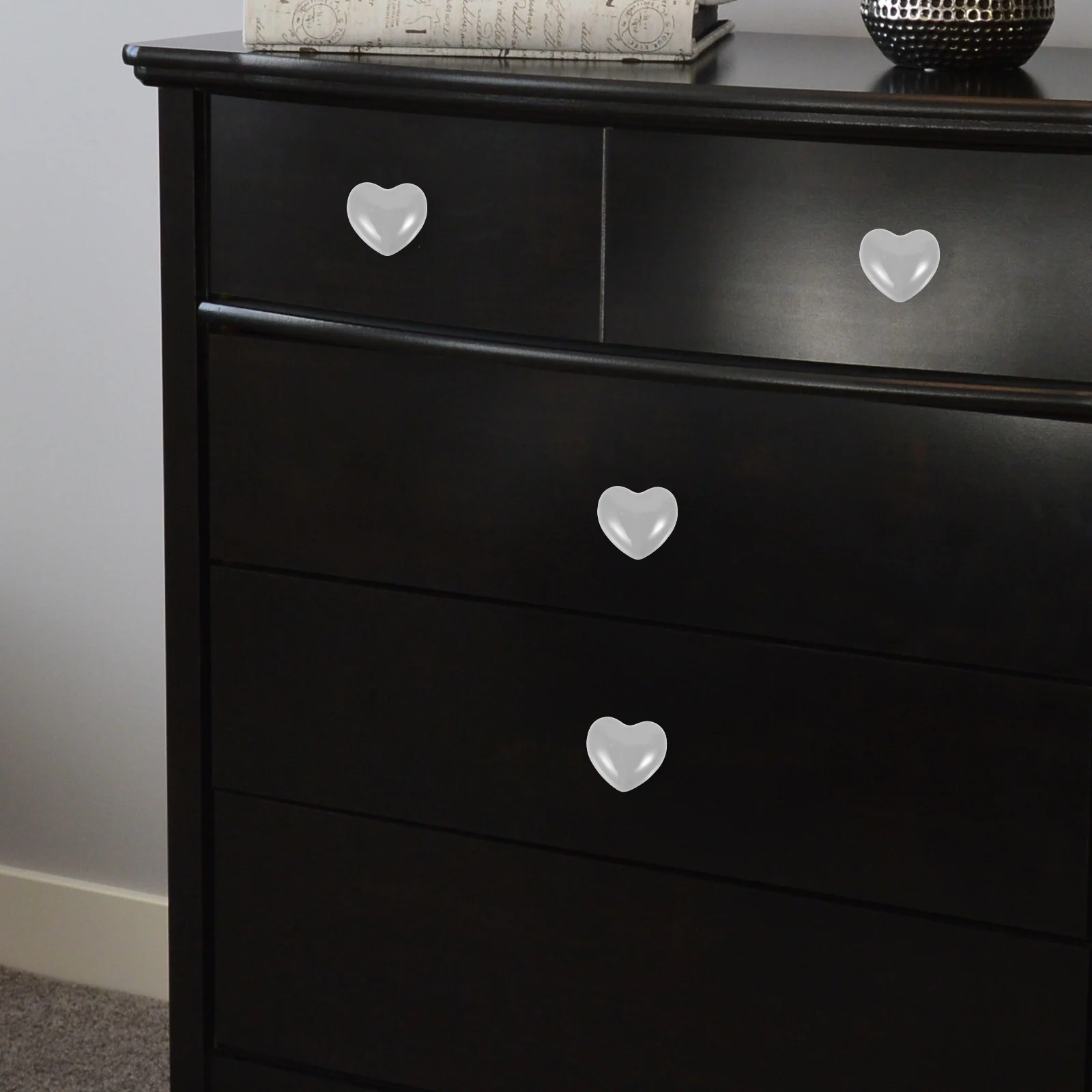 

8pcs Grey Heart Shape for Wardrobe Kitchen Ceramic Cabinet Knobs And Pulls Cupboard Knobs Cabinets Drawer Pulls Furniture
