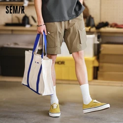 Semir Casual Trousers Men 2024 Summer New Cool Feeling Antibacterial Loose Straight Trousers Simple Solid Colour Five-Minute Sho