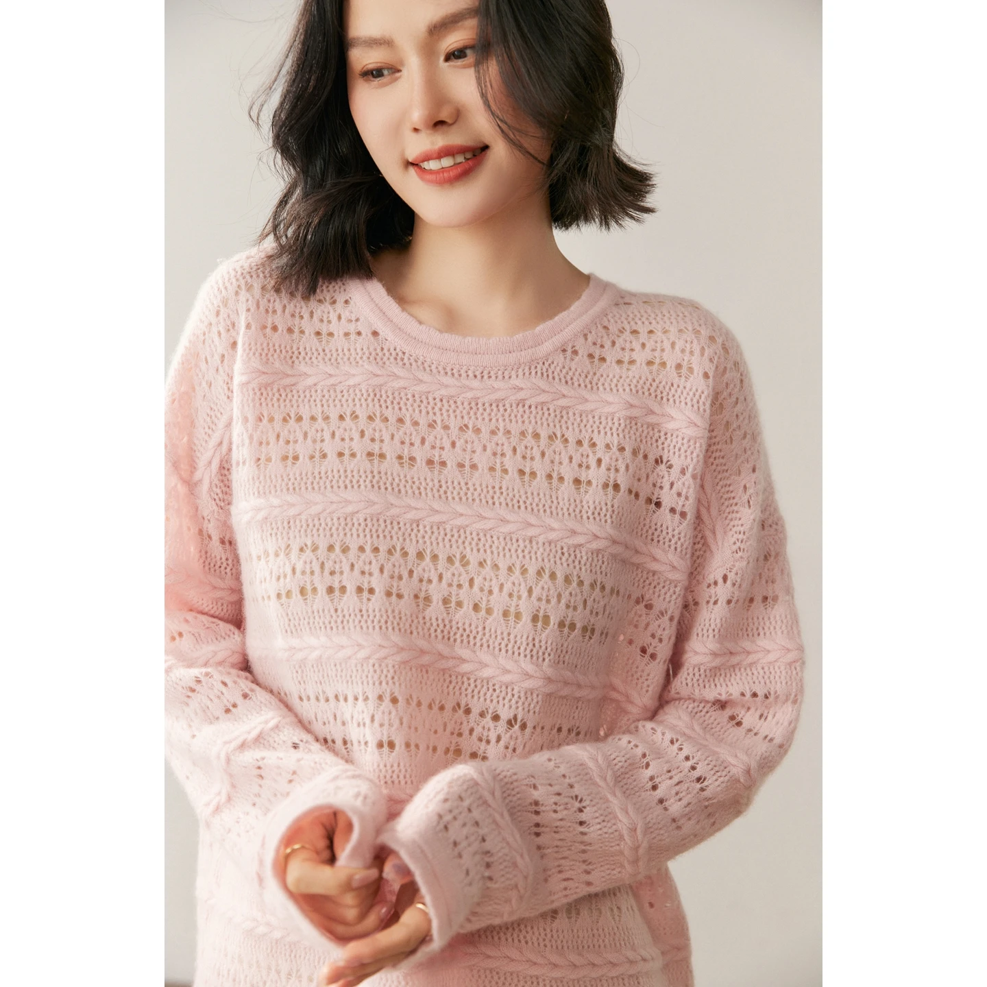 

Autumn and winter new women's sweater 100% pure cashmere women's knitted pullover sweater O-neck women's sweater top