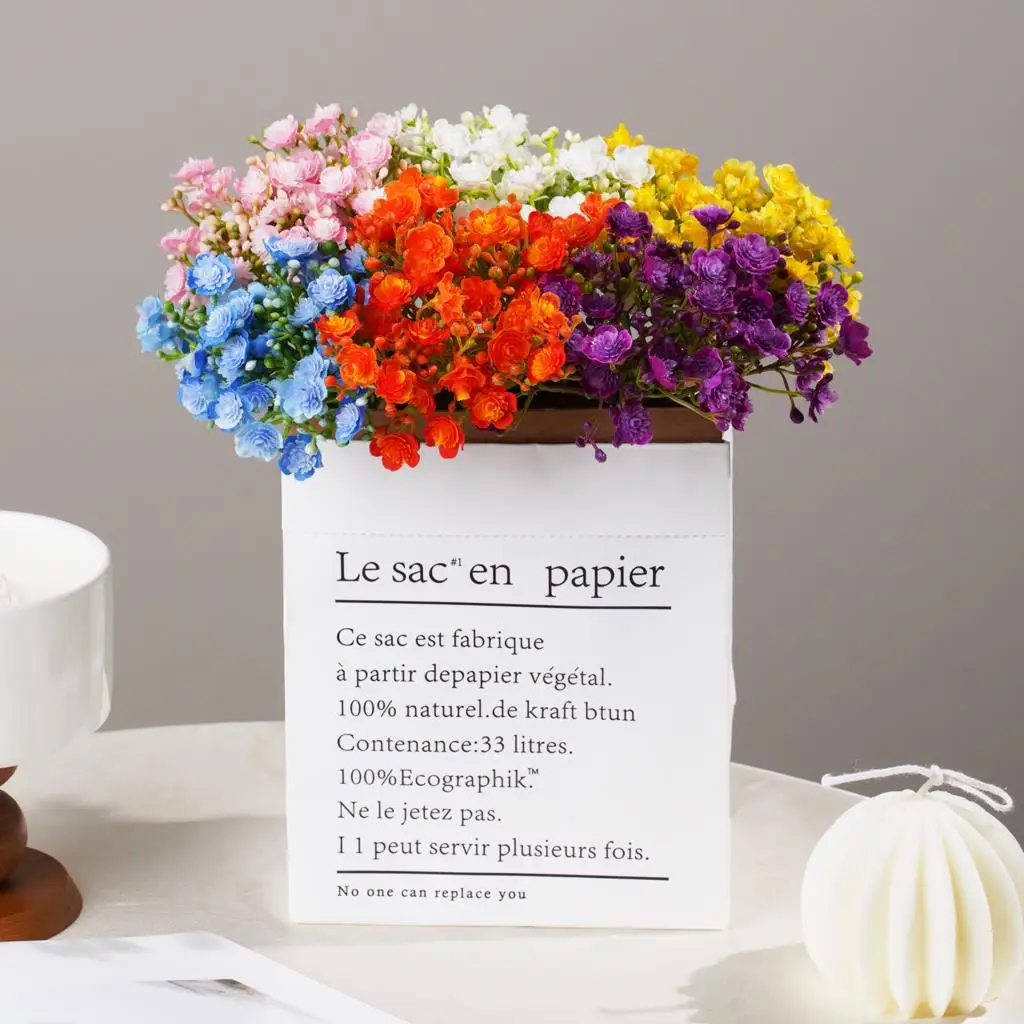 42 Head Bouquet Plastic Artificial Flower Babysbreath Fake Plant Gypsophila Floral Arrange for Home Wedding Table Room Decor - view 5