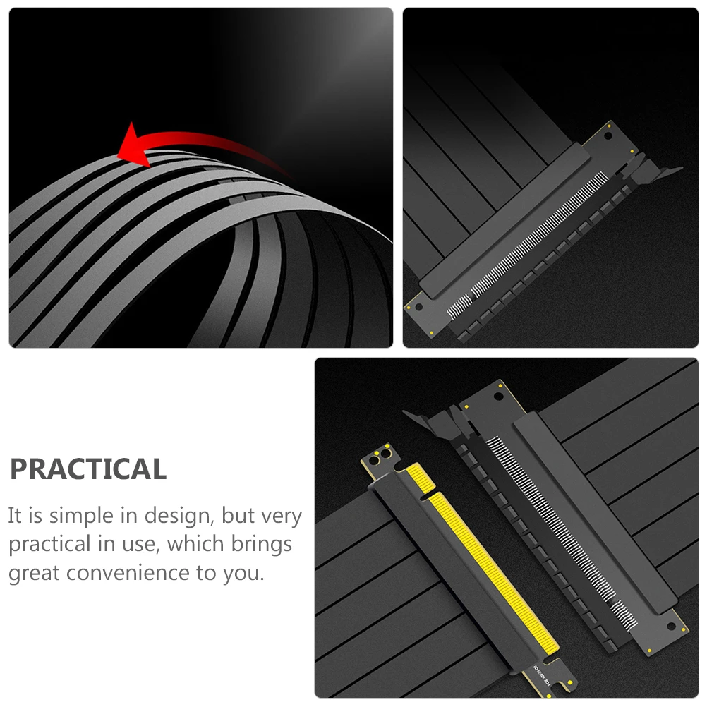 

16X Riser Cable 20Cm Gpu Extension Cable Pci-E 3.0 Express Ribbon High Speed Computer Part Compatible Graphic Cards Durable 3U