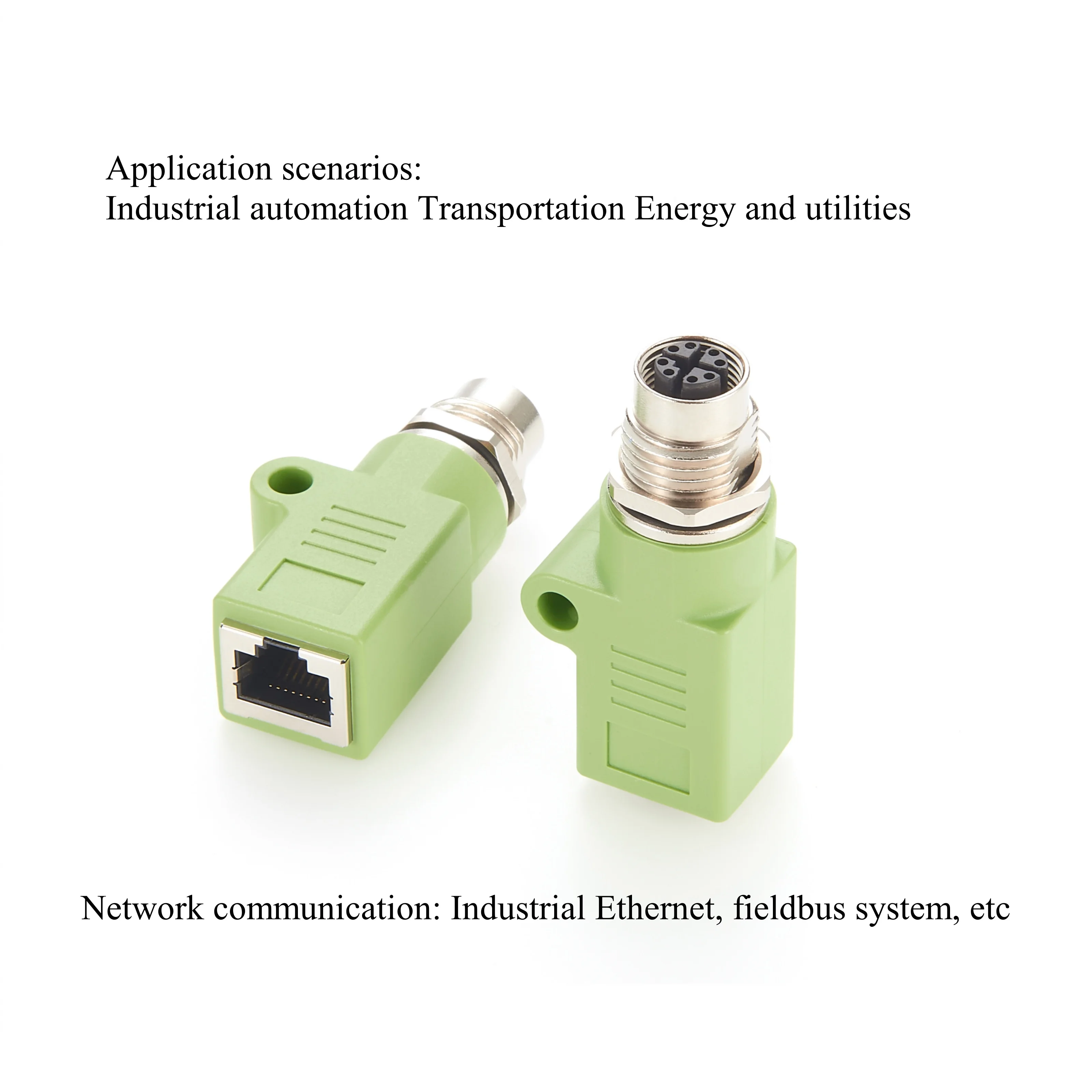 M12 to RJ45 Ethernet Adapter RJ45 to M12 8Pin X Coded Female Panel Mount Bulkhead Feedthrough Connector for Industrial PLC Robot