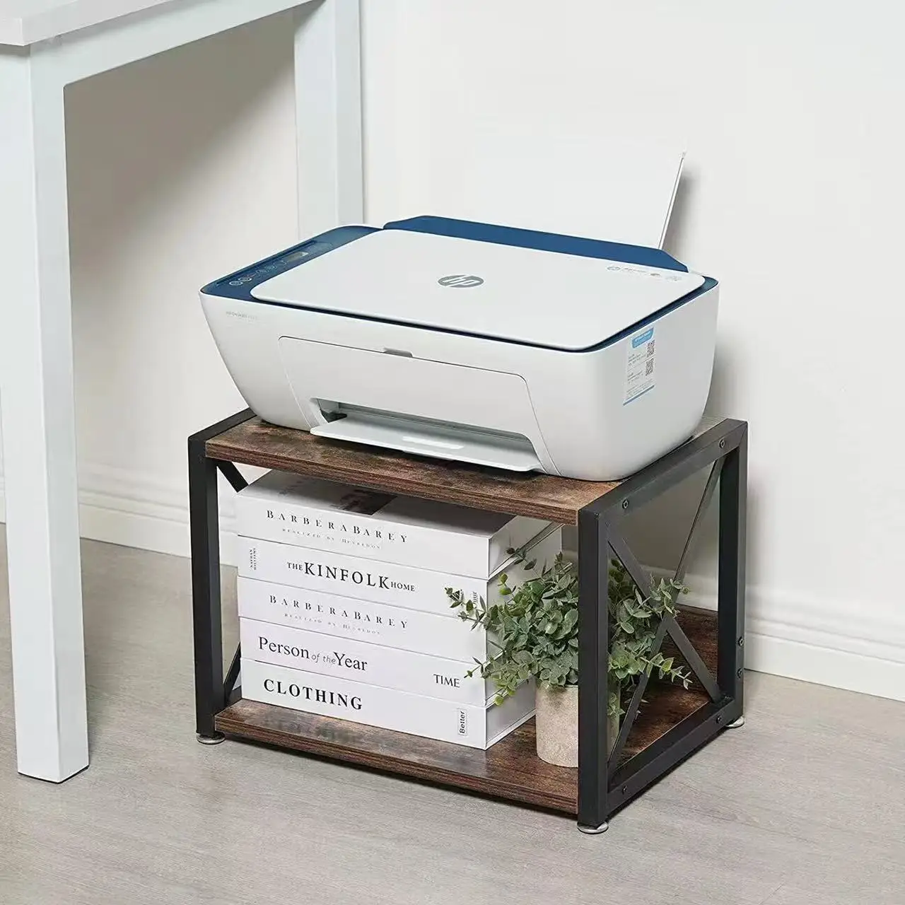 Cross-border printer display stand, removable double-layer floor-to-ceiling storage bracket, lightweight desk rack